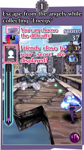 1.Escape from the angels while collecting Energy